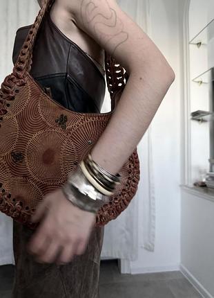 Шкіряна коричнева сумка