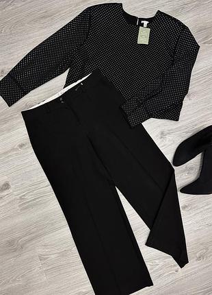 Елегантні стильні чорні широкі брюки etam розмір хл / 50