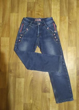 Джинсы на флисе(карман кнопка)