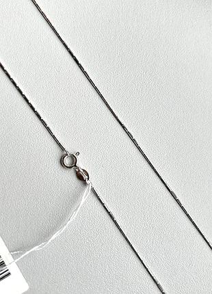 Жіночий круглий ланцюжок снейк 55 см з алмазною огранкою родований 925 проба