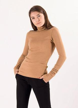 Шерстяна водолазка шерсть вовняний гольф з вовни бежевий шерстяний гольф кемел