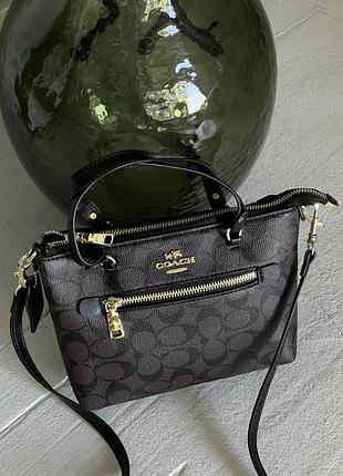 Сумка coach mini gallery crossbody коричнева жіноча