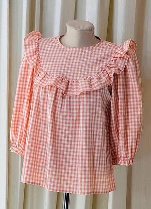Шикарна жіноча сорочка блуза в клітинку