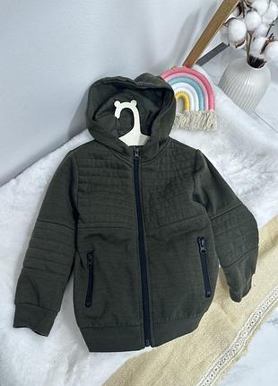 Классная кофта на флисе primark, кофта на молнии, кофта хаки