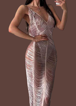 Распродажа платье prettylittlething сияющая бахрома