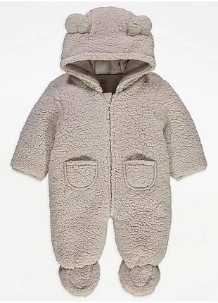 Комбинезон тедди девочка мальчик утеплен от george 74 80 см