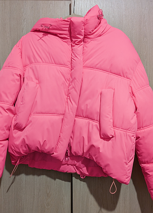 Куртка женскаяolko с капюшоном розовая l