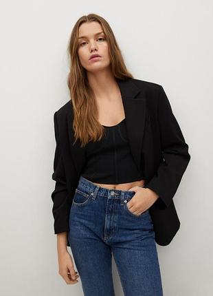 Топ женский mango 🥭  р м в чёрном цвете