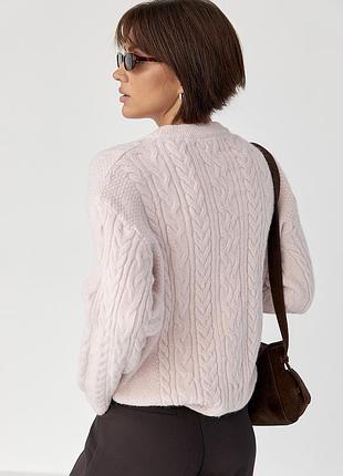 В'язаний светр у косички 5