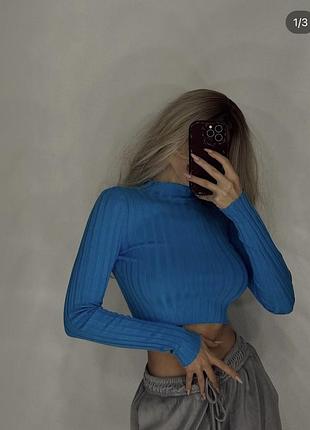 Кроп топ / лонг / світшот new yorker / топ з довгим рукавом