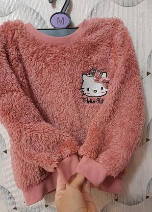 Джемпер, кофта тепла hello kitty, c&amp;a 98-104см. стан нової. 7