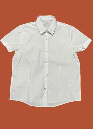 Сорочка білосніжна 7-8 років, заміри на фото