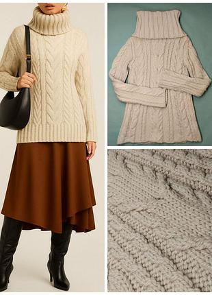 Helen mcalinden светр з косами вовна мериноса/рибацький кремовий джемпер з горлом