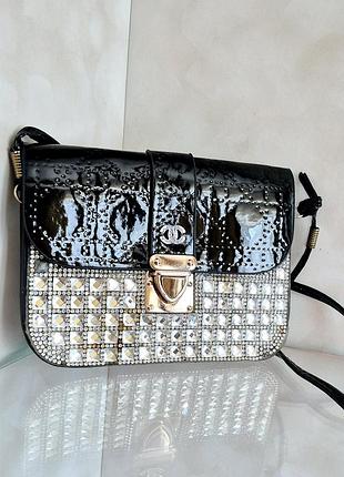 Сумка клатч кросс-боди лаковая