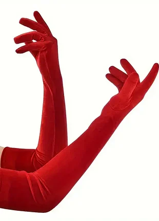 Длинные бархатные перчатки 733