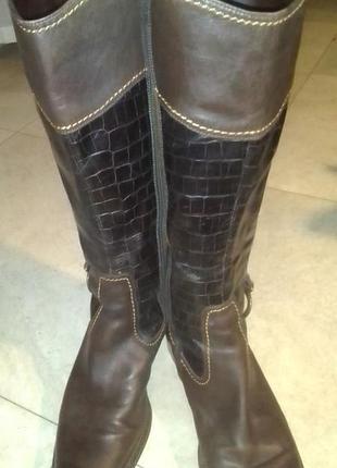 Gabor - кожаные сапоги 37-37,5 р. (uk-4 1\2) коричневого цвета.