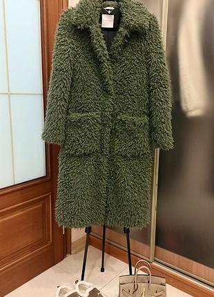 Плюшева еко шуба тедді зелена rino pelle s
