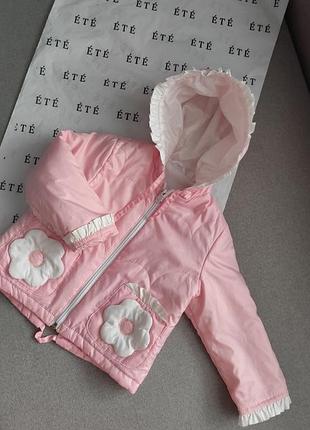 Описание читайте!парка курточка ветровка на флисе с красивыми карманчиками 12/24 мес на 1- 2,5 лет