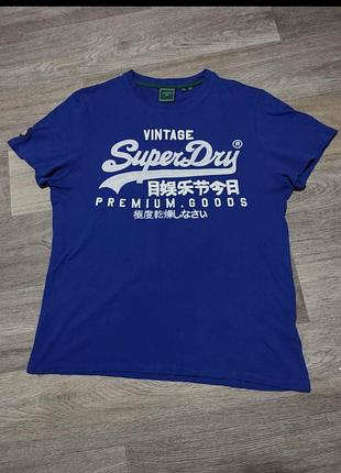 Футболка чоловіча superdry синя розмір l-xl