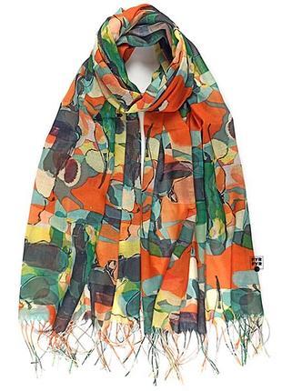 Тонкий хлопковый шарф палантин хлопок разноцветный новый качественный