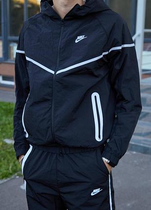 Вітрівка nike tech fleece, р.m,l,xl,2xl, чорний