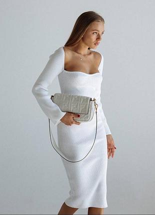 2 цвета! женское трикотажное платье-миди из декольте, платье в рубчик, базовая, хлопковая, из хлопка, приталенная, классическая, длинная, прямая