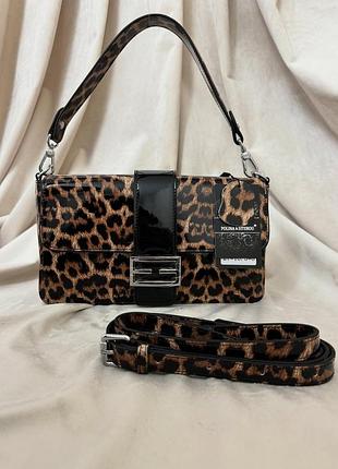 Сумка кросс-боди/ сумка лак / сумка принт леопард / сумка натуральный лак polina &amp; eiterou