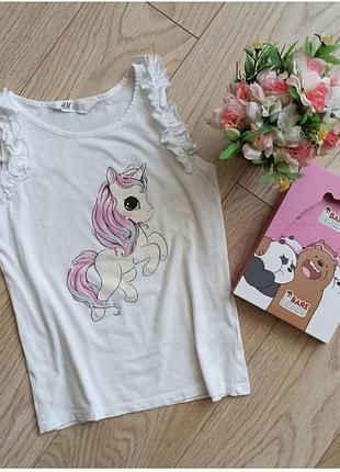 Белая майка с единорогом