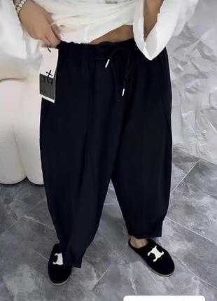 Трендовые коттоновые широкие брюки