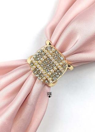 Кольцо зажим для шарфа платка с прозрачными стразами новое