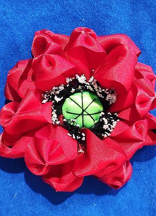 Шпилька для волосся у формі червоного маку