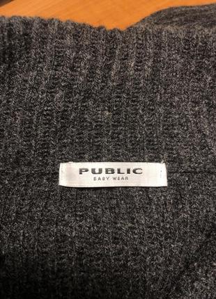 Public easy wear кардиган 42 короткий серый шерсть расширенный реглан6 фото