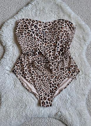 Слитный купальник в анималистический принт