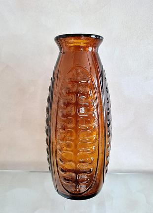 Ваза "кукуруза" винтаж цветное стекло винтажная песковский завод стеклопроизводов