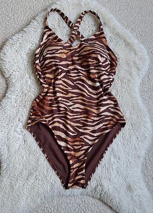 Суцільний купальник в анімалістичний принт