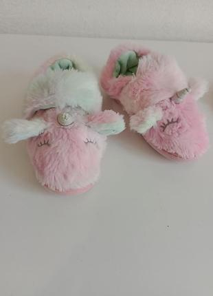 Плюшевые тапочки единорожки 26р