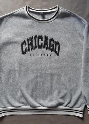 Свитшот кофта на флисе chicago 100113
