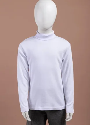 Гольф для мальчиков 47513-6 белый на флисе теплый