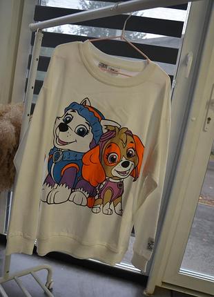 Кофтинка фирмы zara, с принтом, щенячий патруль (скай) на размер 140 (9-10р.)