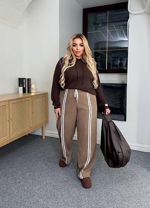 Жіночі широкі штани палаццо з лампасами | 886