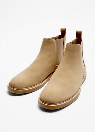 Челсі чоловічі zara man suede beige на р.43 (42eu)