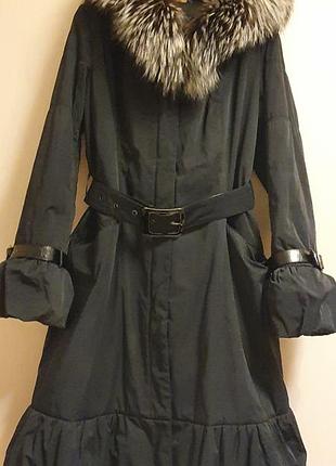 Пальто женское зимнее с подстежкой из натурального меха