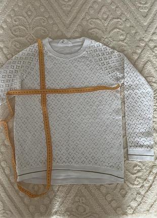 Блузка реглан біла з ажурними рукавами h&m школа