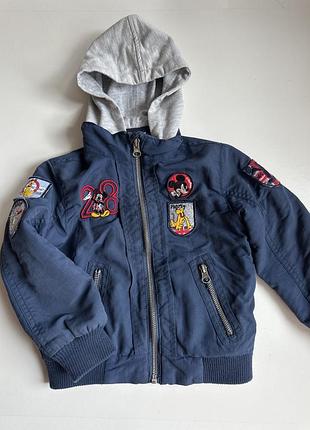 Дитяча куртка курточка на хлопчика міккі маус 24 м 92 см з невеликим утепленням 💙💛