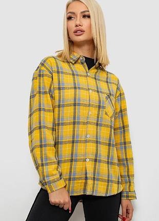 Рубашка женская в клетку цвет желтый туречня