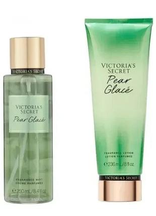 Набор косметики victoria's secret  pear glace спрей 250 мл + лосьйон 236 мл
