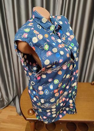 Хлопковая рубашка унисекс без рукавов рубашка безрукавка