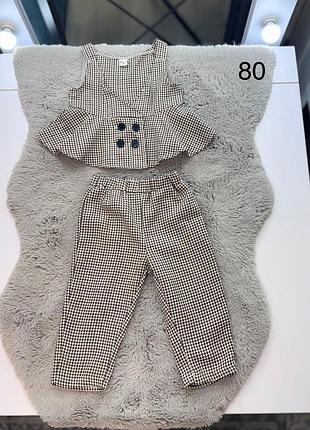 Костюм жилетка штани брюки для дівчинки 9-12 місяці 80 см
