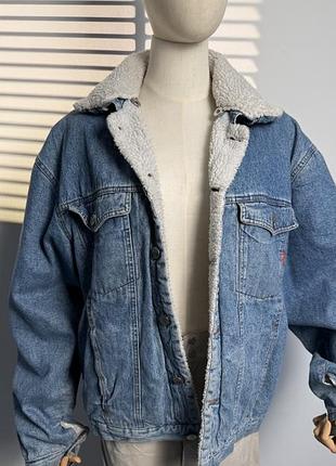 Тепла джинсовка тедді, вінтаж lachy