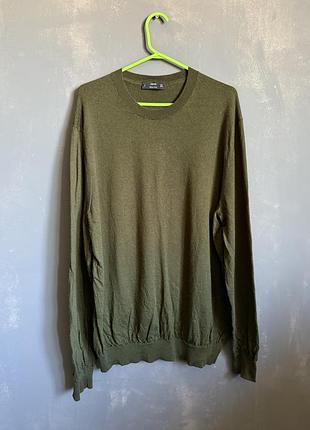 Пуловер мерінос хакі